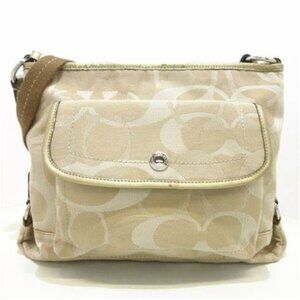 Coach Kyra Daisy Khaki Signature Lurex Crossbody Bag Purse